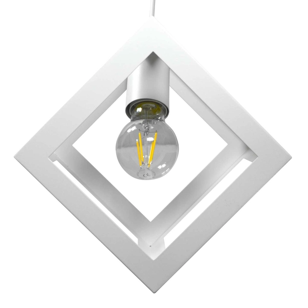 LAMPA wisząca SWEDEN 312457 Polux metalowa OPRAWA geometryczna ZWIS loftowy klatki białe