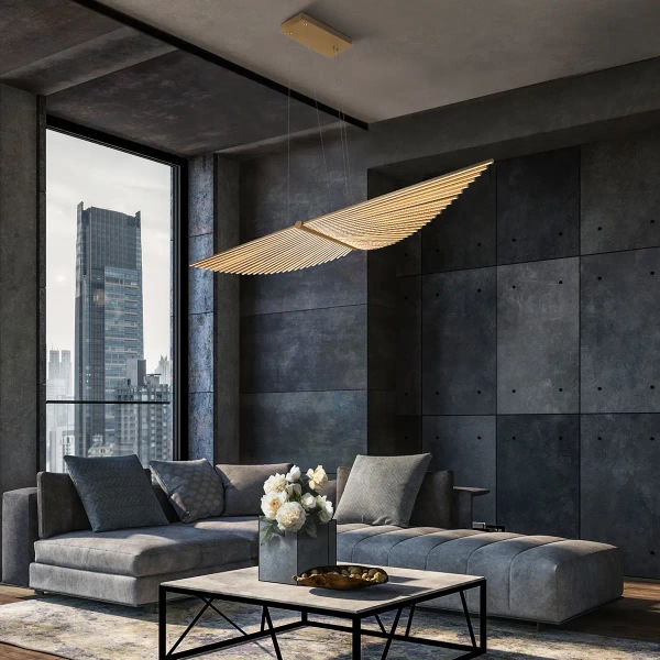 Lampa wisząca nad stół Seraph QN-SERAPH-LP-L-BG LED 57W 3000K złota