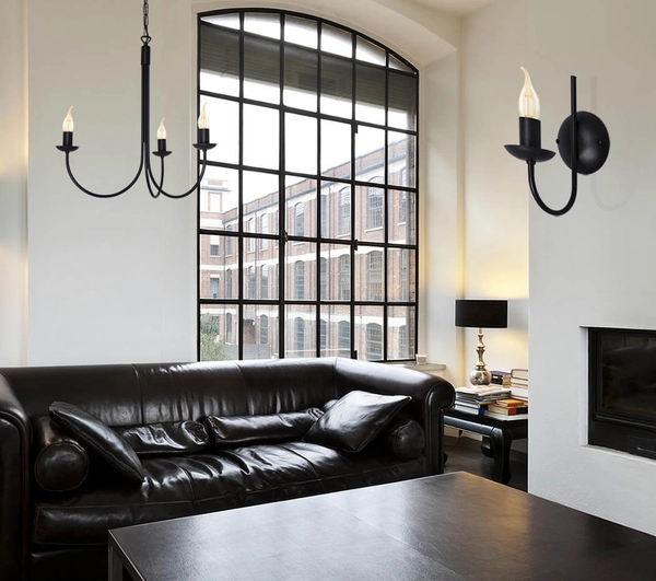 Ścienna lampa Haris K-4972 do przedpokoju candle czarna