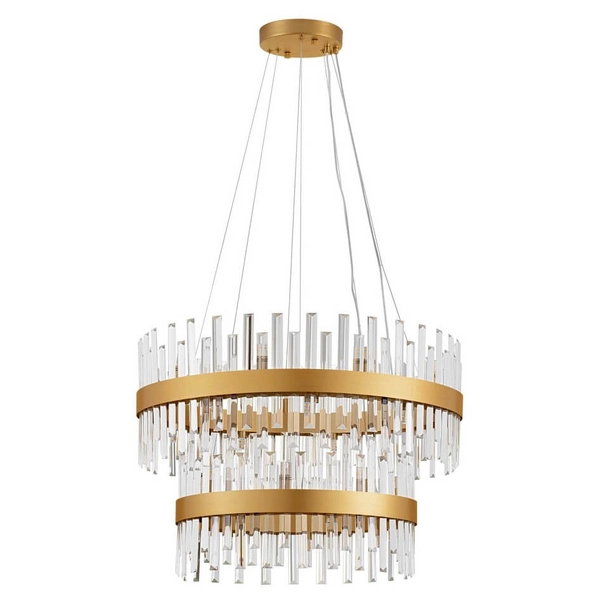 Lampa zwisająca CHOLULA LE44722 ringi do sypialni złota przezroczysta