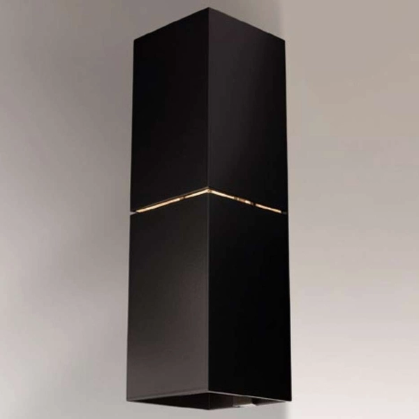 Kinkiet LAMPA ścienna NEMURO 4408 Shilo metalowa OPRAWA tuba prostokątna czarna