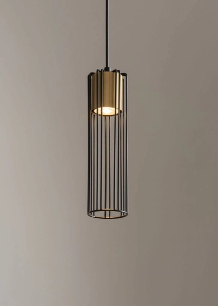 Wisząca lampa metalowa Fobia do przedpokoju czarna złota