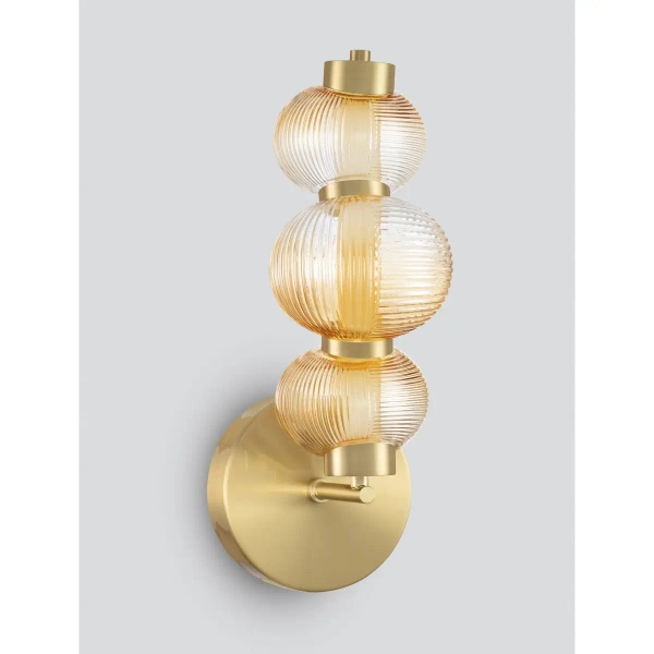 Potrójna lampa ścienna TANVERA LE45205 LED 18W 3000K szklana złoty