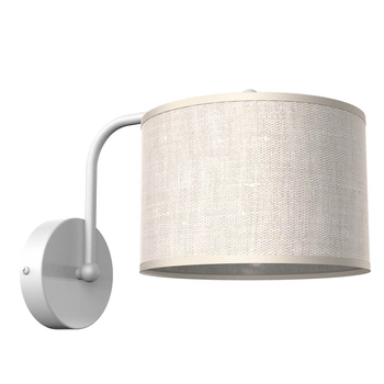 Abażurowy kinkiet pokojowy Lino MLP7493 okrągła lampa biała