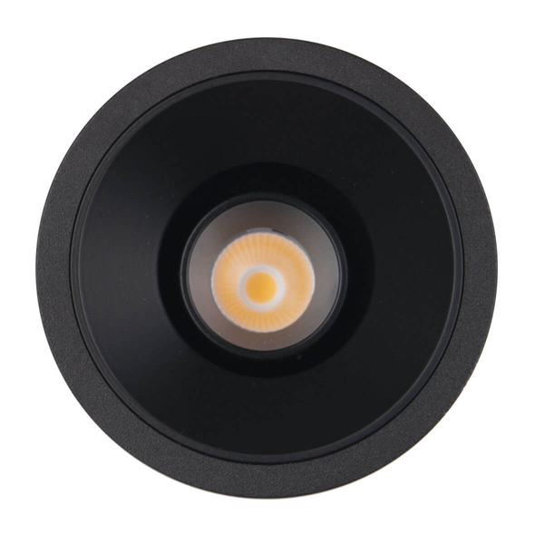Wpuszczana lampa czarna GALEXO H0107 + RH0106/H0107 BLACK Maxlight podtynkowa LED 7W 3000K do sypialni