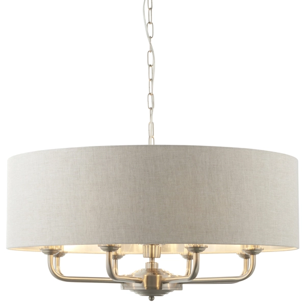 Żyrandol do salonu Highclere 99152 Endon łańcuch klasyczny beż chrom