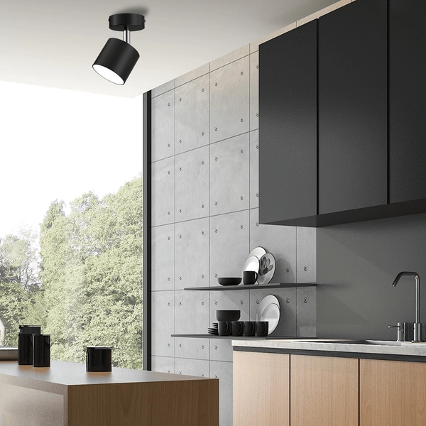 Okrągła lampa sufitowa Dixie kierunkowy spot do holu czarny