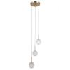 Potrójna kryształowa wisząca lampa Padri PND-40827-3-HBR-CL glamour złota