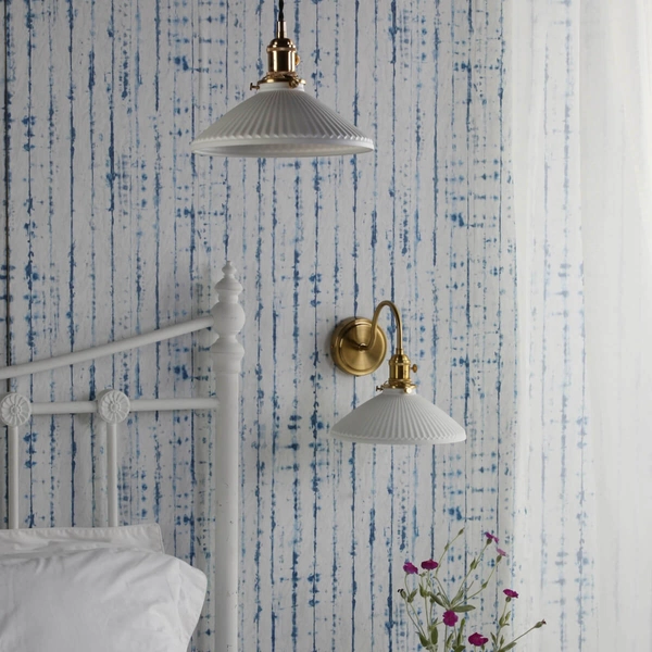 Wisząca lampa ceramiczna Hadano HAD0140-10 mosiądz biały