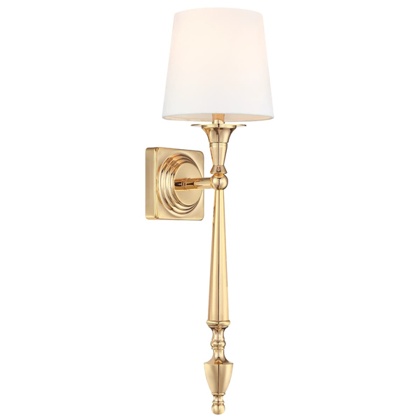 Lampa ścienna do jadalni Austin W01265AU-WH Cosmolight metal tkanina złota biała