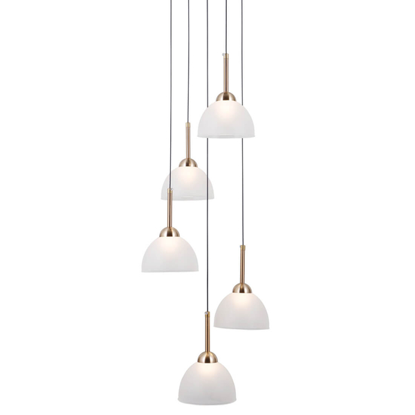 Szklana lampa zwis Montiela PND-34374-5-BK LED 125W 3000K czarny biały złoty