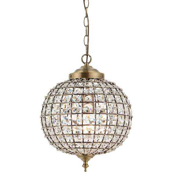 Wisząca lampa glamour Tanaro EH-TANARO-AB Endon kryształowa mosiądz