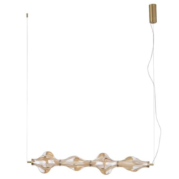 Ledowa lampa wisząca Elva 18216 LED 30W 3000K bursztynowy mosiądz