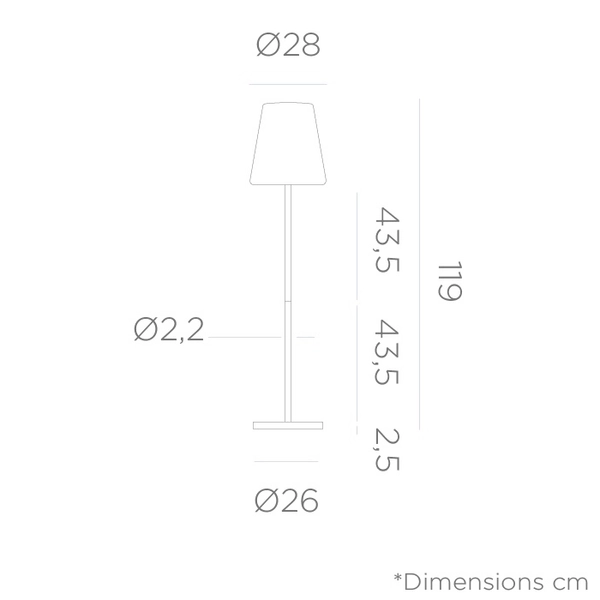 Podłogowa lampa na pilot LOLA LUMLLS120ANSSNW IP44 baterie antracyt biały
