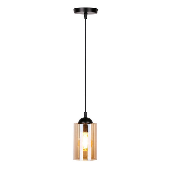 Szklana lampa wisząca Bistro 31-00569 do przedpokoju brązowa czarna