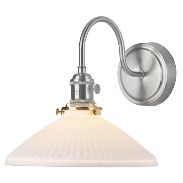 Ścienna lampa ceramiczna Hadano HAD0761-10 żebrowana chrom biały