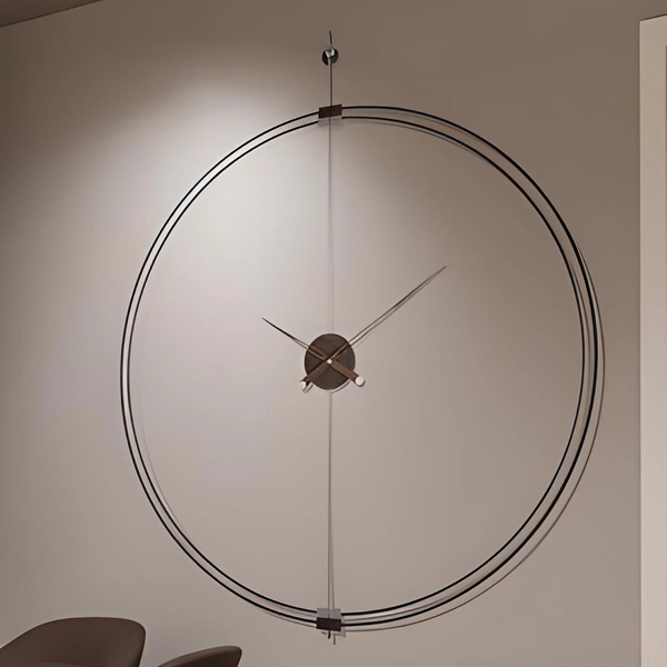 Zegar ścienny Doble Ring MSE1501100485 obręcz drewno mosiądz outlet