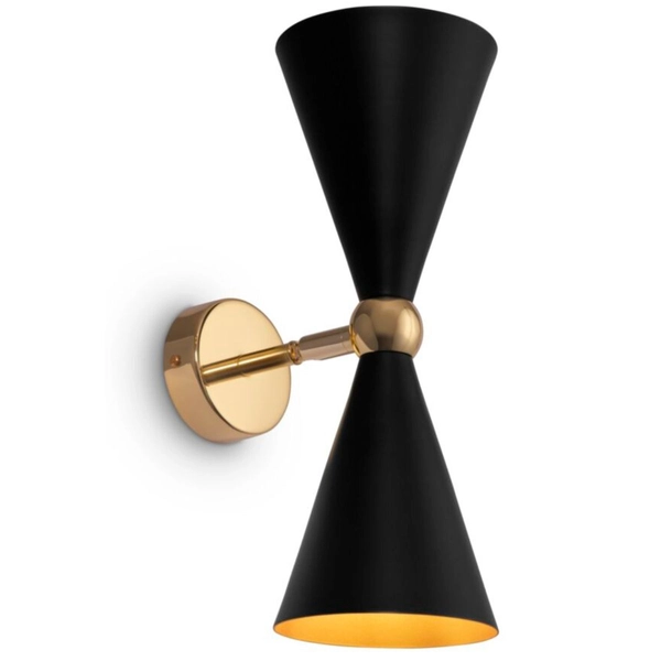 Kinkiet art deco Vesper MOD108WL-02GB Maytoni stożek złoty czarny