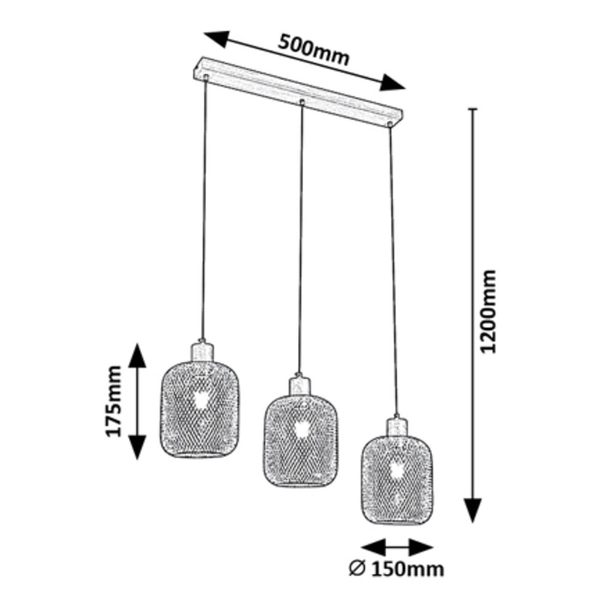 Wisząca lampa loftowa Grendel 3132 kaskada metalowa nad stół czarna