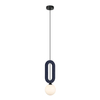 Wisząca lampa z filcu Masso PND-59839-1-BLU owalna do salonu niebieska