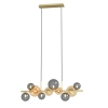 Molekułowa lampa wisząca Villa MD5918-10-EGN szkło złoty bursztynowy szary