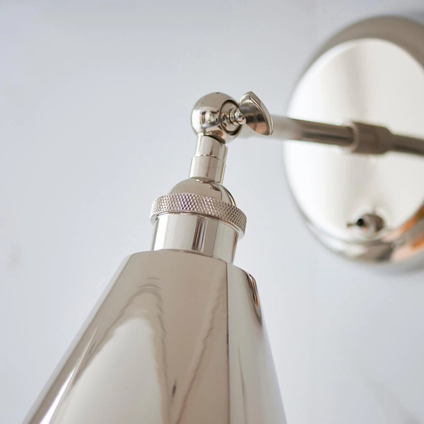 Regulowany kinkiet ścienny z włącznikiem Hal 98716 retro srebrny