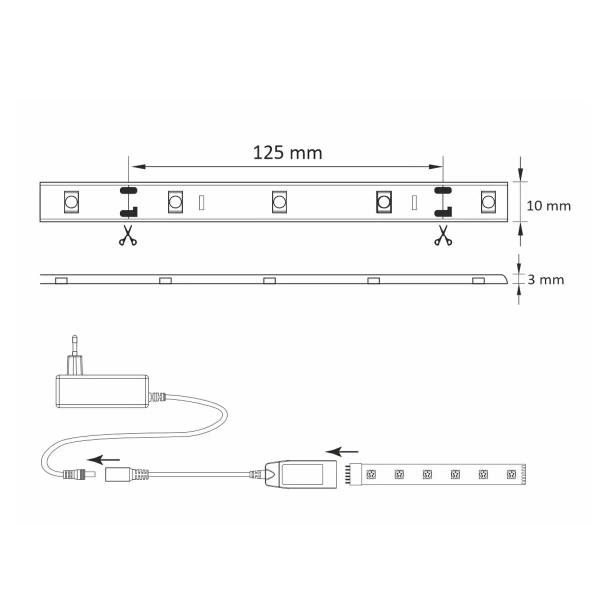 Pasek LED Wi-Fi SMART RGB 6,5W 313904 Polux 540lm taśma 2m 4000K biała