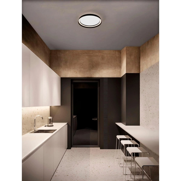 Okrągły plafon ściemnialny BATALLAS LE44650 LED 38W 2700-4000K czarny