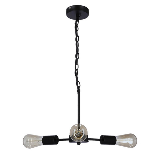 Industrialna lampa wisząca Sparta na łańcuchu czarna