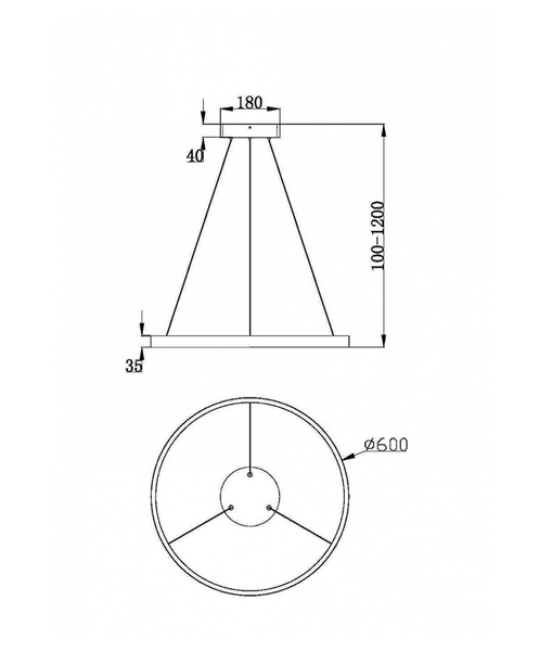 Ring wiszący Rim MOD058PL-L32BS3K Maytoni LED 37W 3000K designerski mosiądz