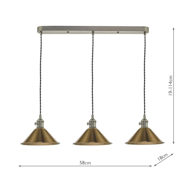 Antyczna lampa wisząca Hadano HAD3661-01 Dar Lighting mosiądz chrom