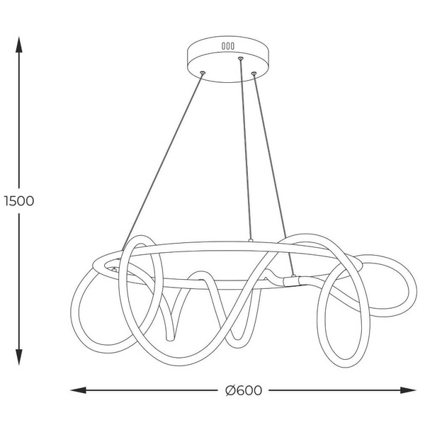 Nowoczesna Lampa wisząca Balbo 20006PL-BK LED 58W 3000-6000K czarna
