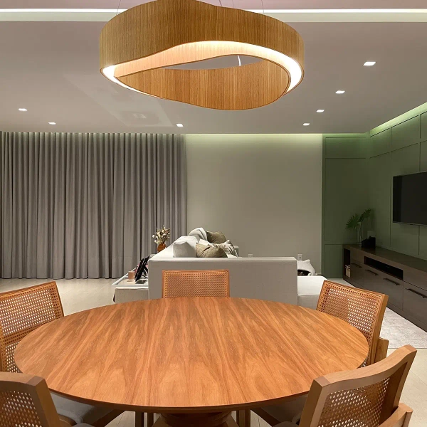 Zwieszana lampa Horizon QN-HORIZON-RING-LED-80-TEAK LED 58W 3000K brązowy