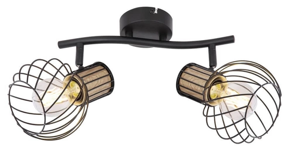 Lampa sufitowa regulowana Luise 54012-2S czarna drewno