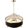 LAMPA okrągła Stesso Gold Nero M Orlicki Design wisząca OPRAWA w stylu klasycznym abażurowa czarna złota OUTLET