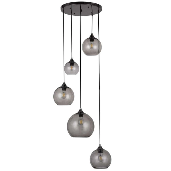 Wisząca LAMPA skandynawska TANESHA 6440 Rabalux loftowa OPRAWA szklany ZWIS kaskada kule balls metaliczna czarna