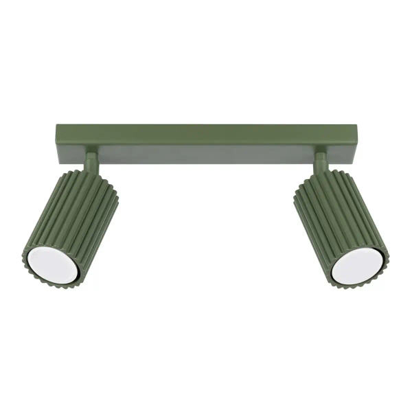 Podwójna lampa sufitowa KARBON SL.1618 tubki ryflowane zielone