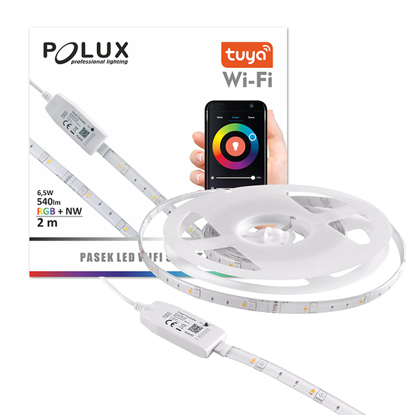 Pasek LED Wi-Fi SMART RGB 6,5W 313904 Polux 540lm taśma 2m 4000K biała