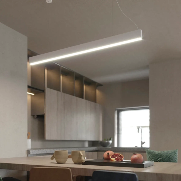 Metalowa lampa wisząca Sigi PL0128-WH Yaskr LED 36W 3000K listwa biała