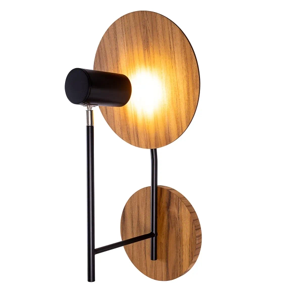 Ścienna lampa okrągła Dot QN-DOT-WB1-TEAK drewniana brązowy czarny