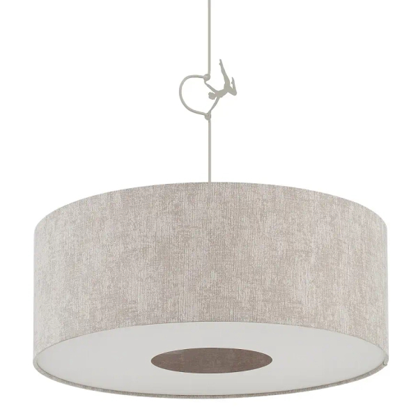 Tkaninowa lampa wisząca CEDRO 11665 z abażurem beżowa