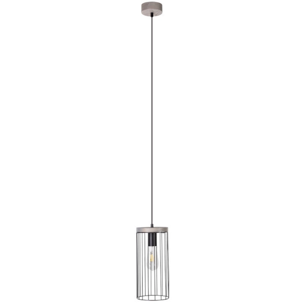 Loftowa lampa wisząca TIMEO 195109157 druciana metalowy zwis drewno czarny