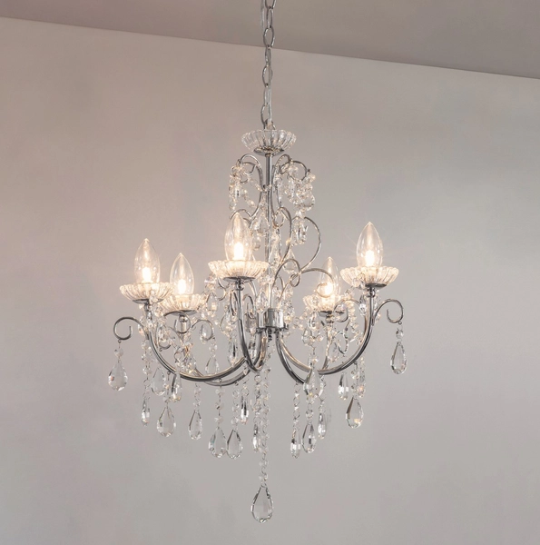 Łazienkowa lampa wisząca Tabitha 61384 Endon crystals glamour IP44 chrom