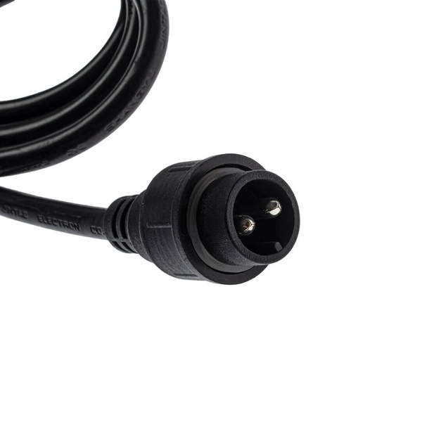 Czarny przewód zewnętrzny zasilający girlandy 2m do ogrodu outdoor