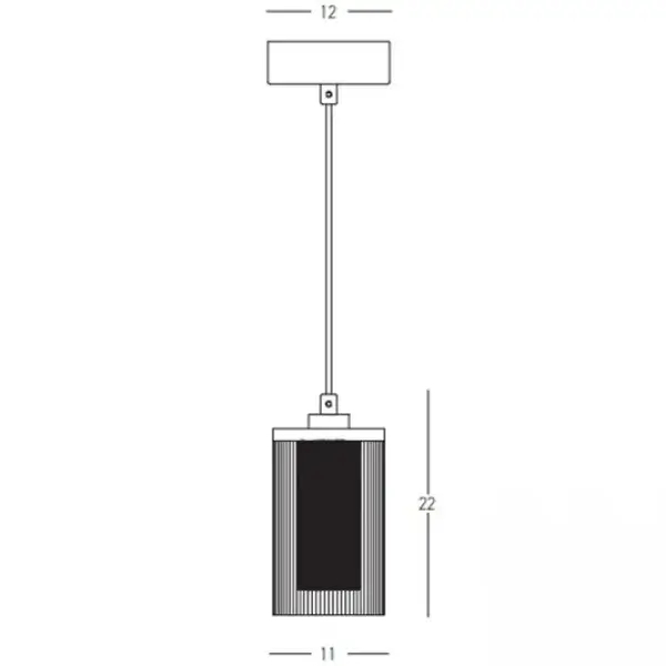 Podłużna wisząca lampa 23018 LED 9W 3000K tubka szklana złoty biały