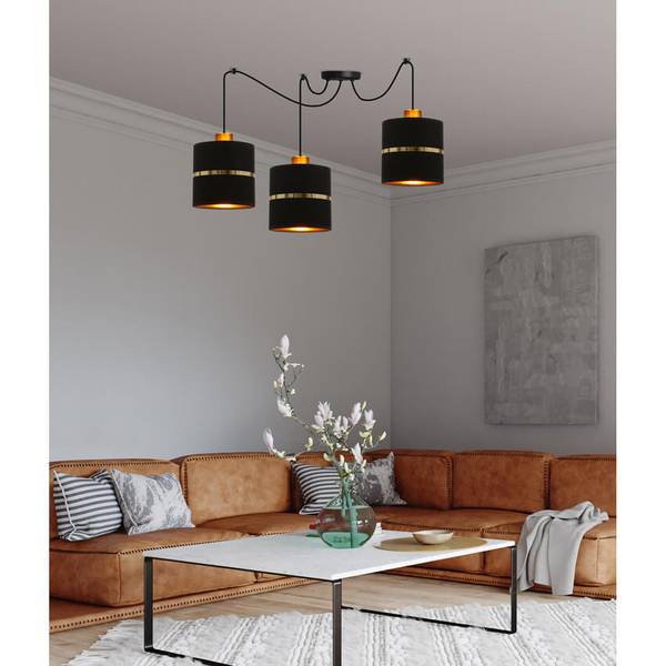 Lampa wisząca Assam 33-17772 Candellux regulowana czarna złota