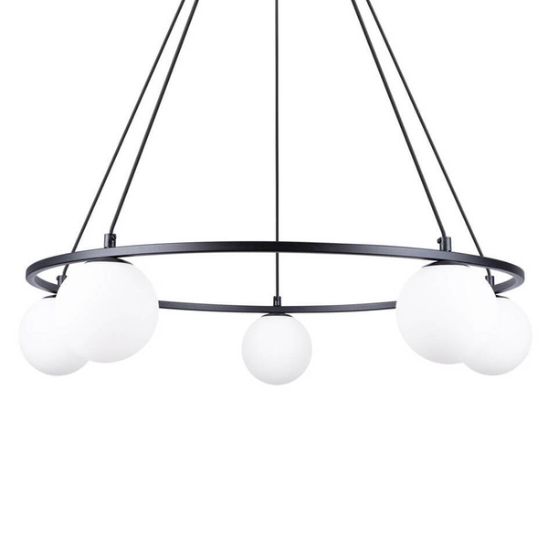 Lampa wisząca Yoli SL.1214 ring balls nad stół czarna biała