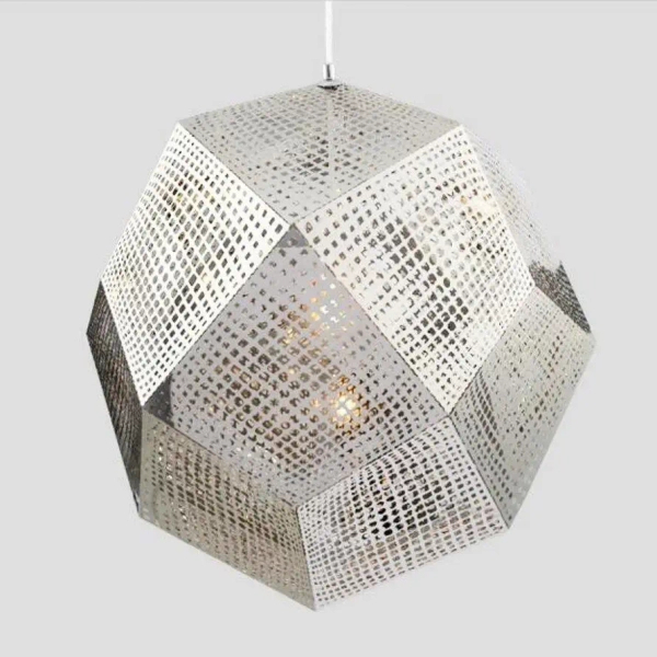 Geometryczna lampa wisząca Futuri star ST-5001 SILVER Step siatka chrom