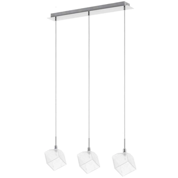 LAMPA wisząca ZEN MD13026003-3A Italux szklana OPRAWA na listwie ZWIS kwadratowy biały chrom