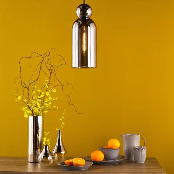 Loftowa wisząca lampa Tao TAO0110 do salonu czarny przydymiona